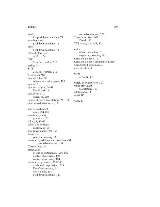 Compiler Design: Theory, Tools, and Examples - Page 309